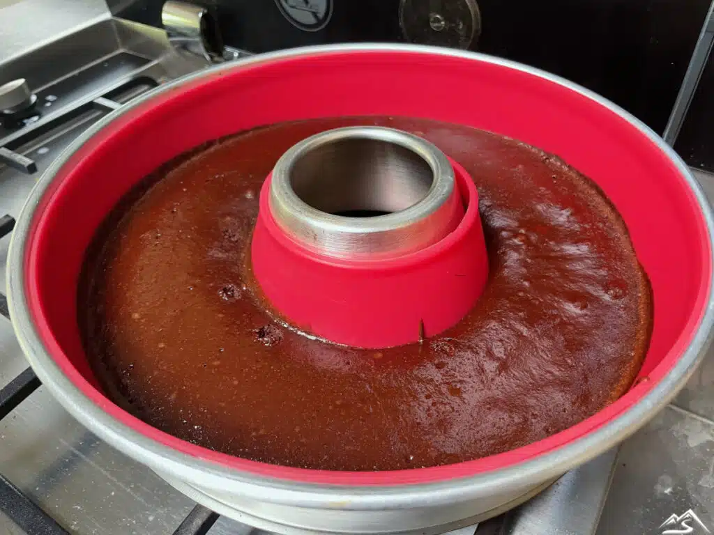 Fin de la cuisson du gâteau à la patate douce